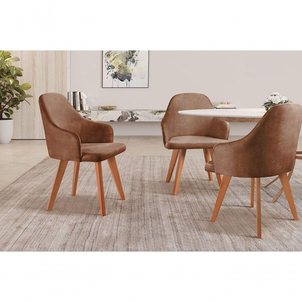 Cadeira Para Mesa De Jantar Manuela milano Marrom 501