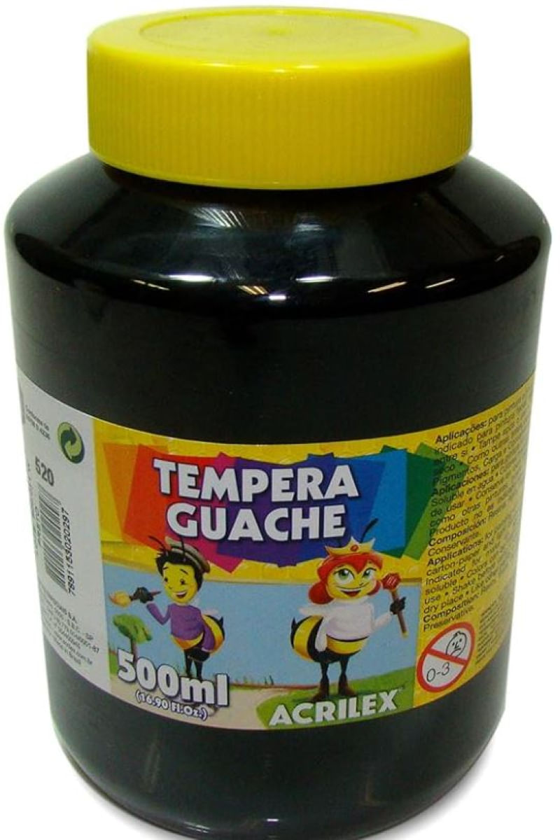 Tempera Guache PRETO 500 ML - Acrilex