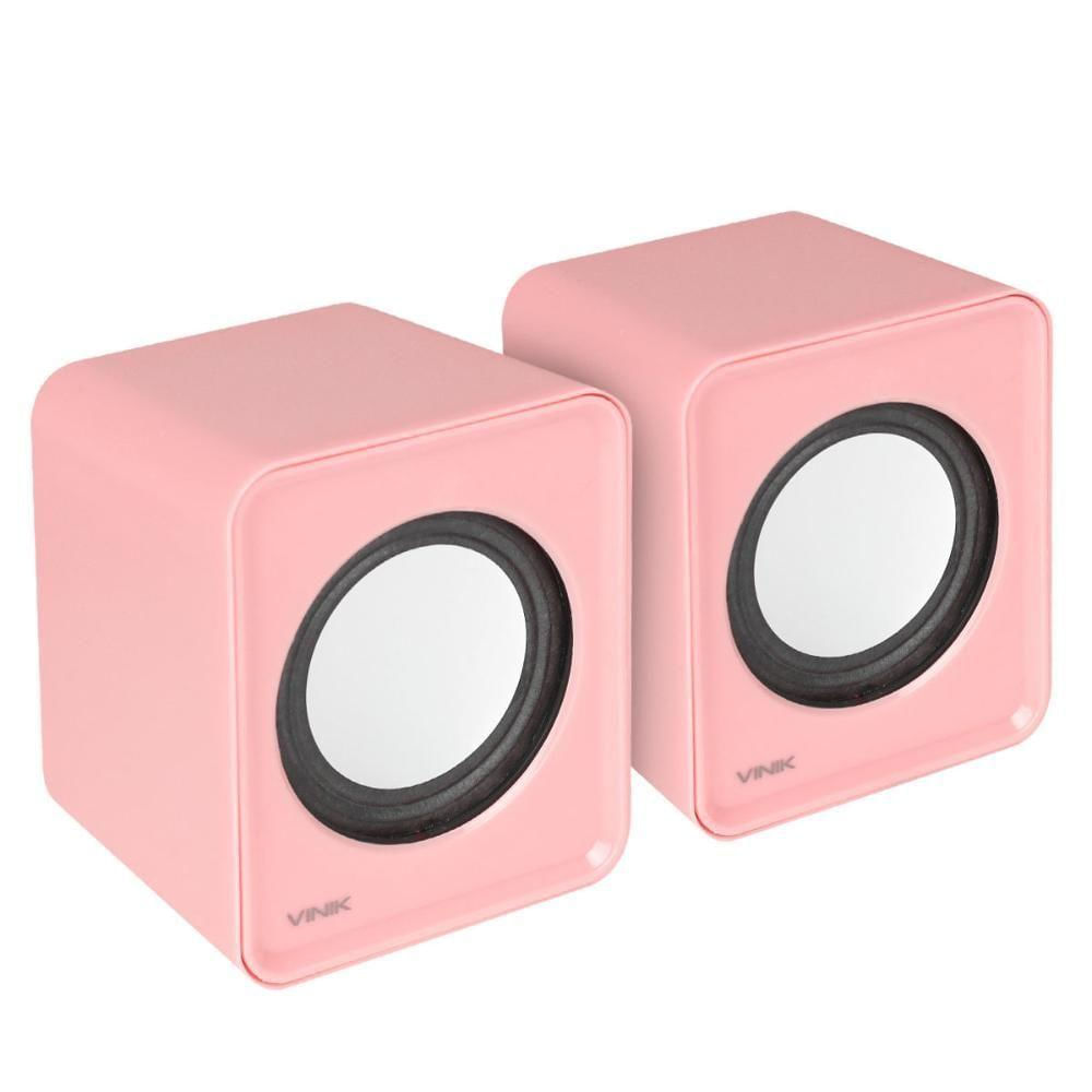 Caixa De Som 2.0 Usb 5v 2x 1w Rosa - Vs-01r