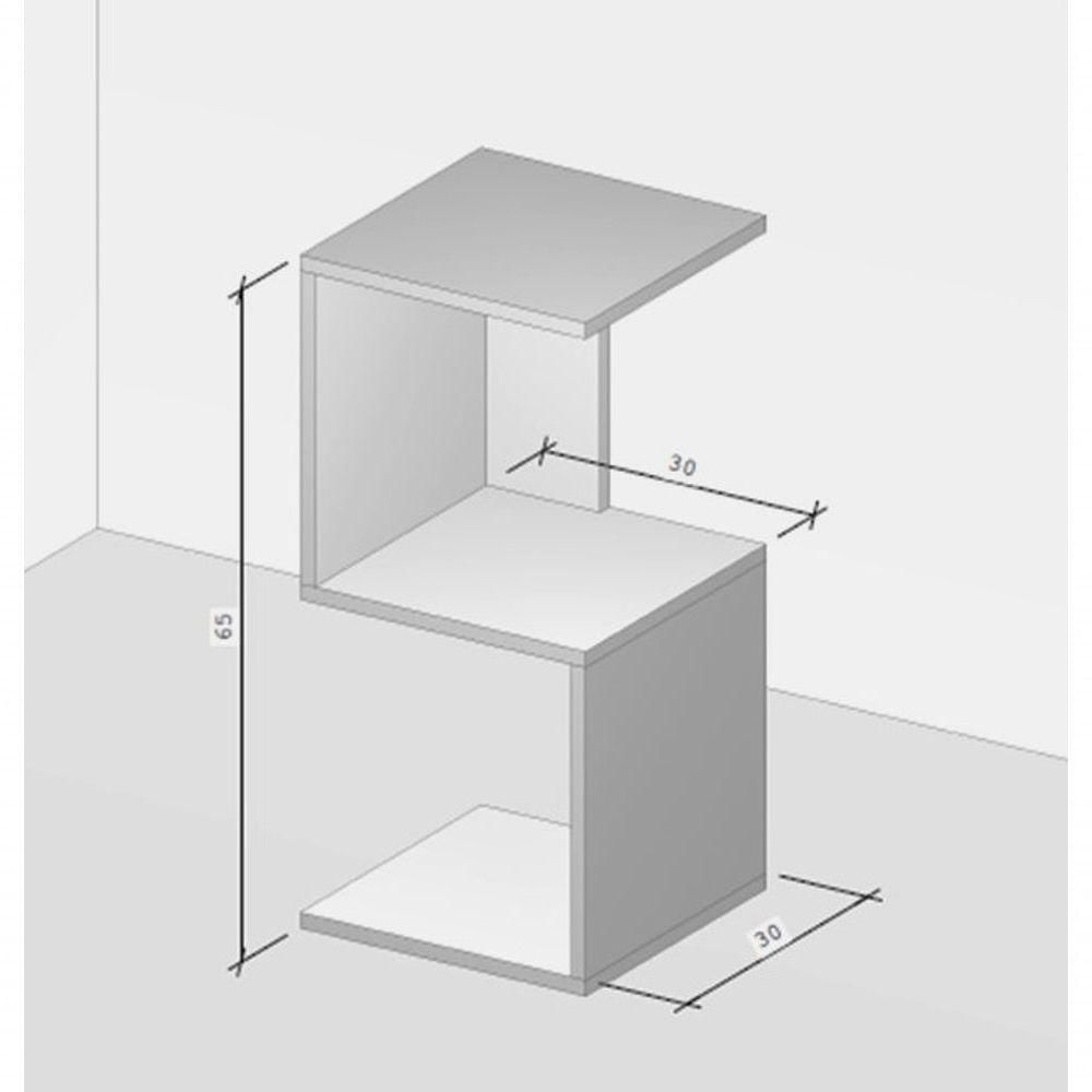 Mesa De Cabeceira S 30x30x65cm Preto