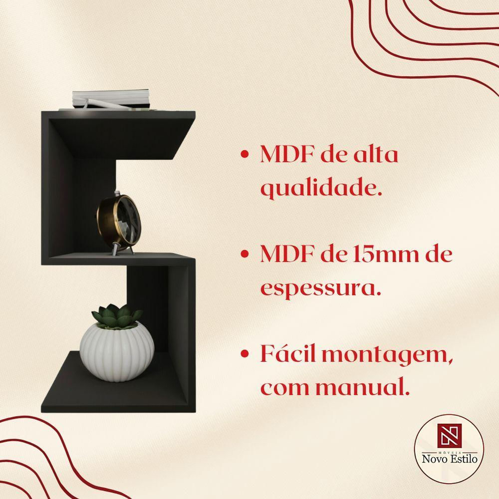 Mesa De Cabeceira S 30x30x65cm Preto