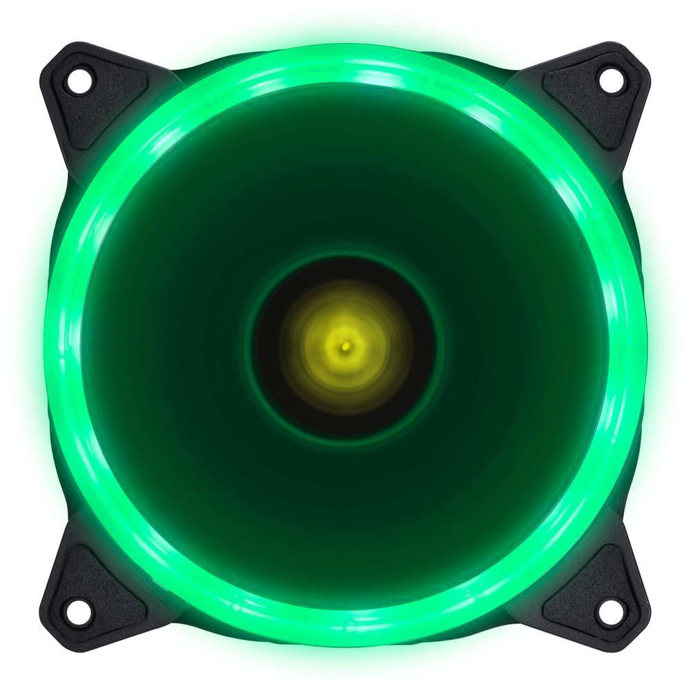 Fan-cooler Gamer Para Gabinete V.ring Anel De Led 120x120mm Verde - Vringg