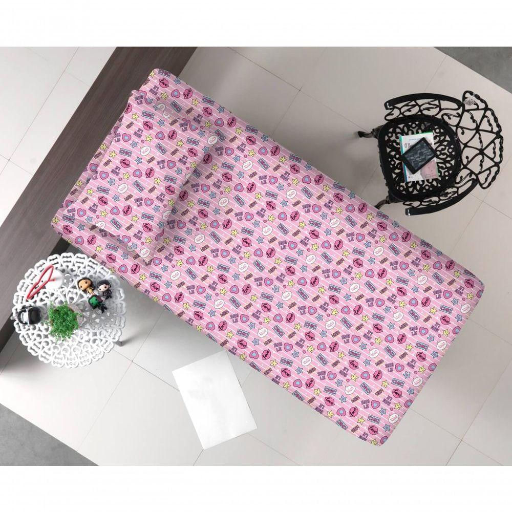 Jogo De Cama Infantil Estampado Solteiro 2 Peças - Kids - Chic Love