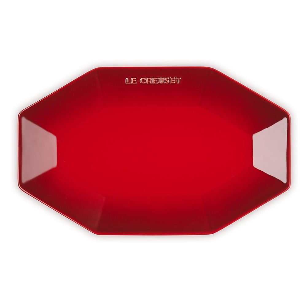 PRATO LE CREUSET OCTAGON EM CERÂMICA VERMELHO 28CM 60253280600014