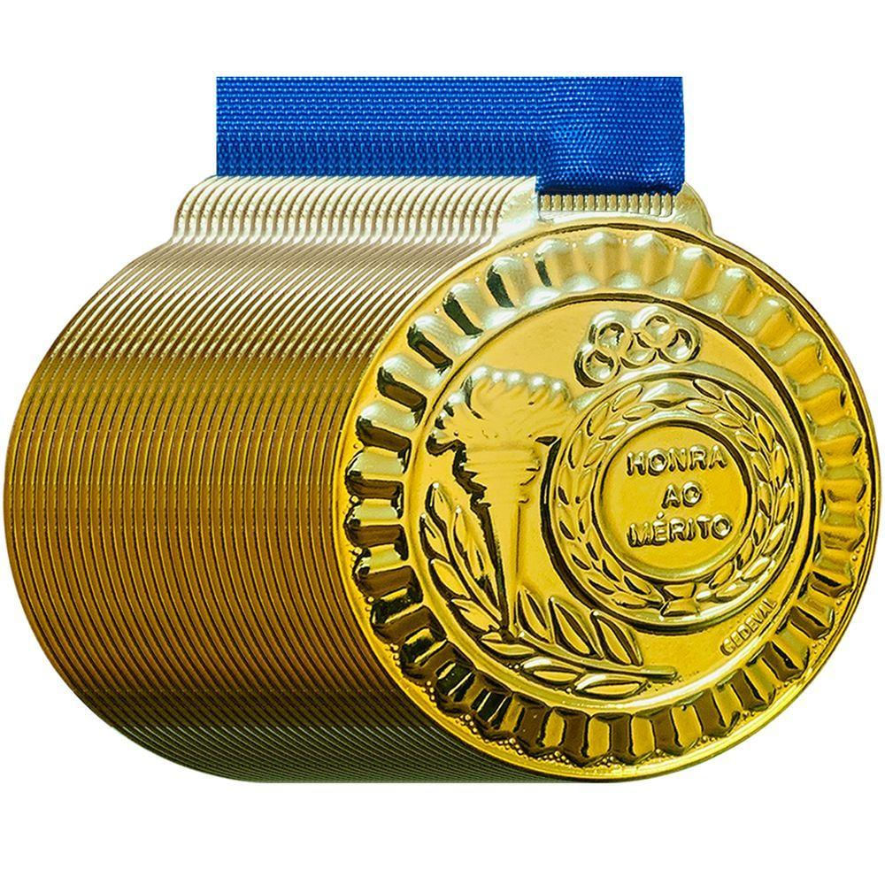 Kit 75 Medalhas Honra Ao Mérito 5,5cm Grande Escola Colégio ouro