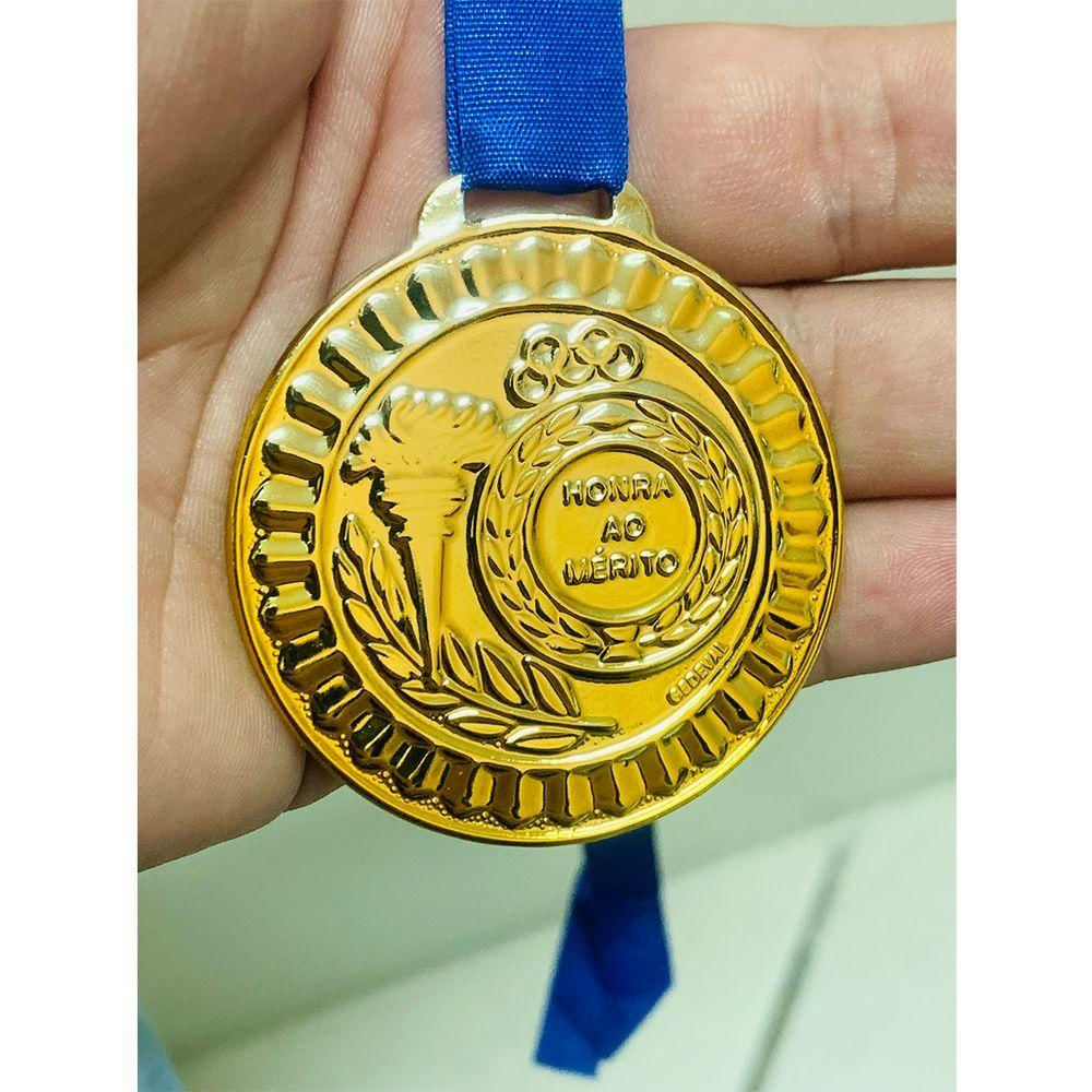 Lote 20 Medalhas 5,5cm Grande Honra Mérito Premiação Escola ouro