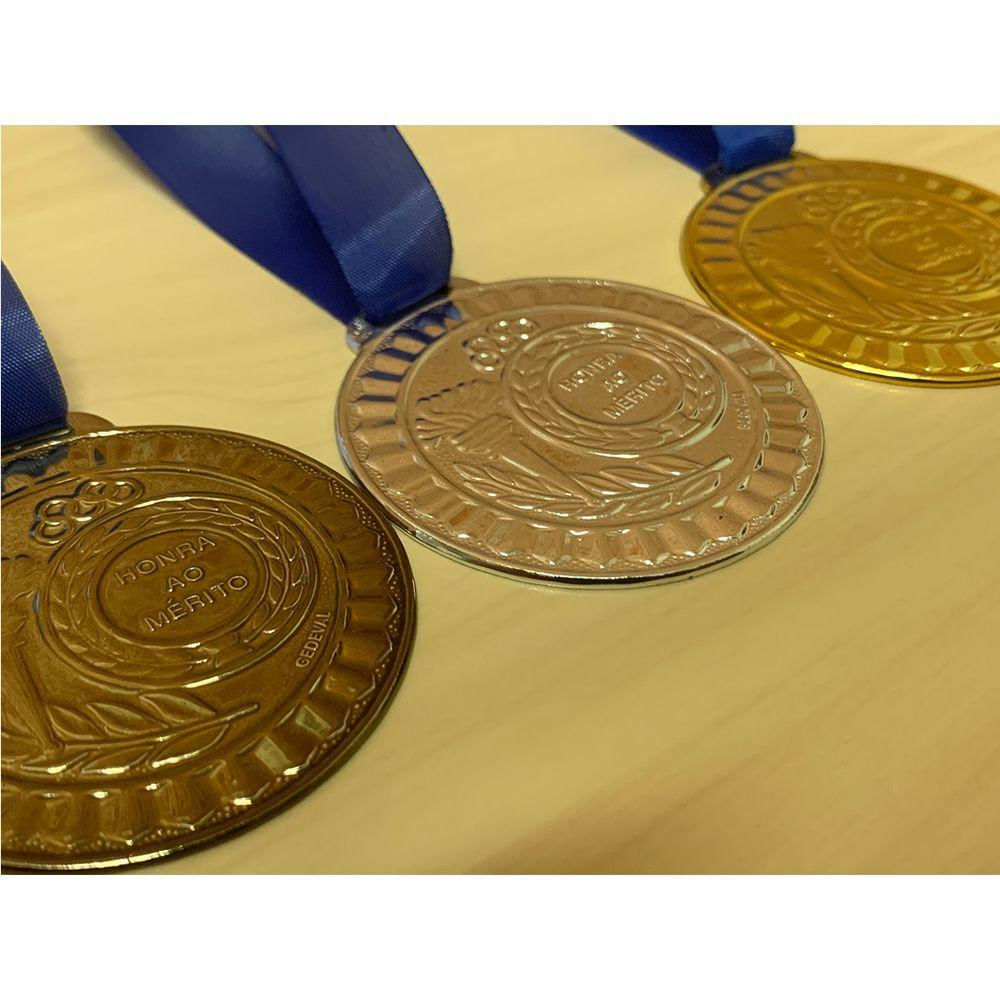 Lote 20 Medalhas 5,5cm Grande Honra Mérito Premiação Escola ouro