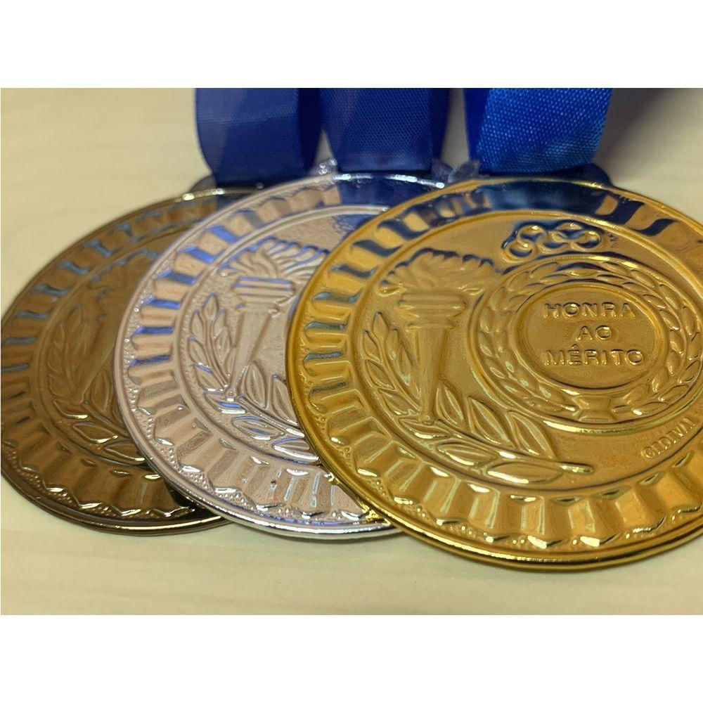 Lote 20 Medalhas 5,5cm Grande Honra Mérito Premiação Escola ouro