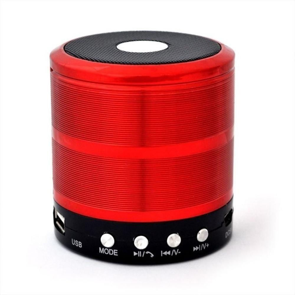 Mini Caixa de Som Portátil Speaker Ws-887 - Vermelho