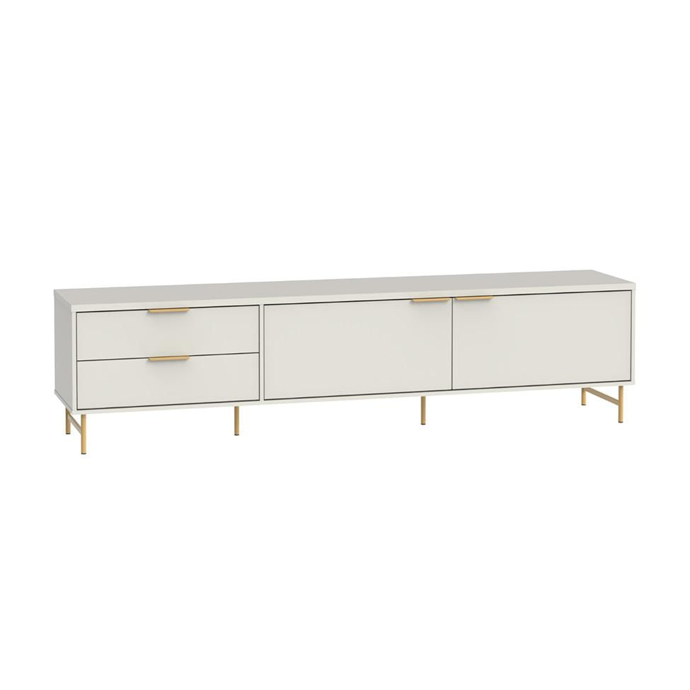 Rack para TV até 75 Polegadas Yves 1 PT 2 GV Off White e Dourado 220 cm