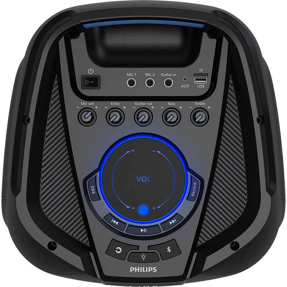 Caixa de Som Philips Party Speaker, 1300 W RMS, Bluetooth, Karaokê - TAX4209 Preto / Bivolt