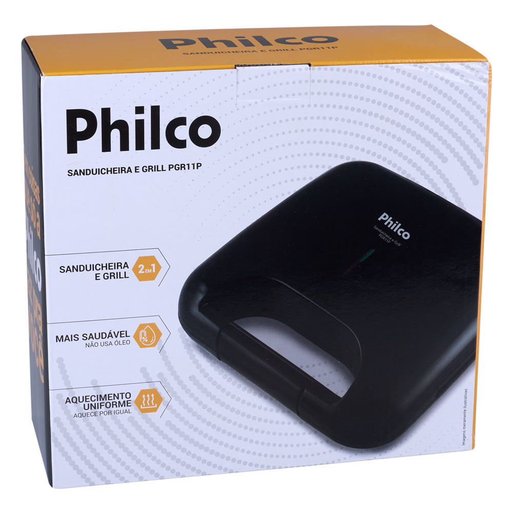 Sanduicheira e Grill Philco PGR11P 750W Preto 127V