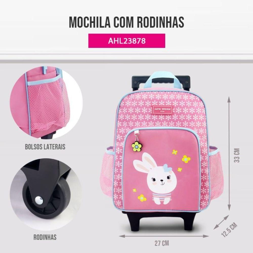 Mochila Com Rodinhas - Pimpolhos Rosa