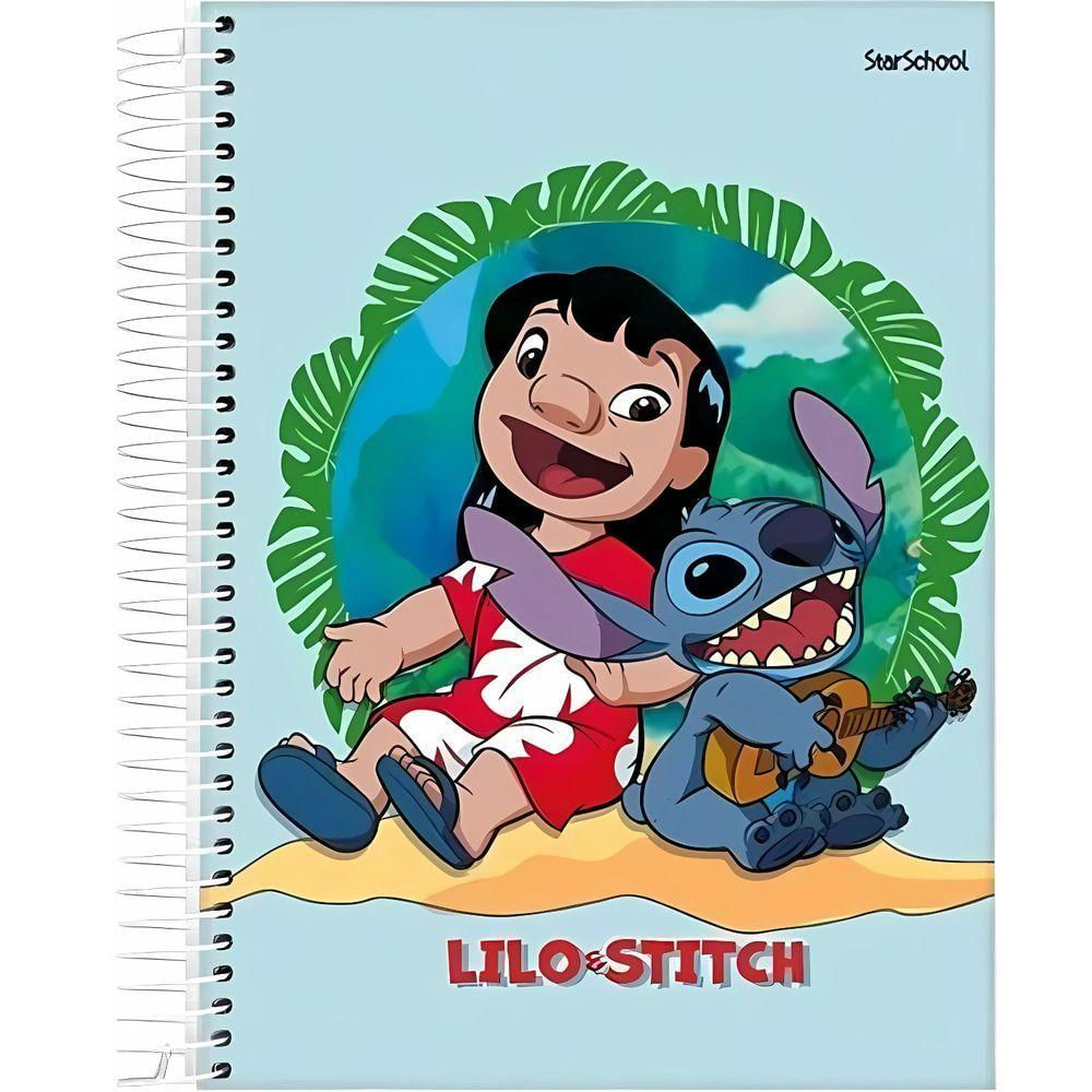 Caderno Espiral Capa Dura 12x1- 192 Folhas - Lilo & Stitch - Starschool