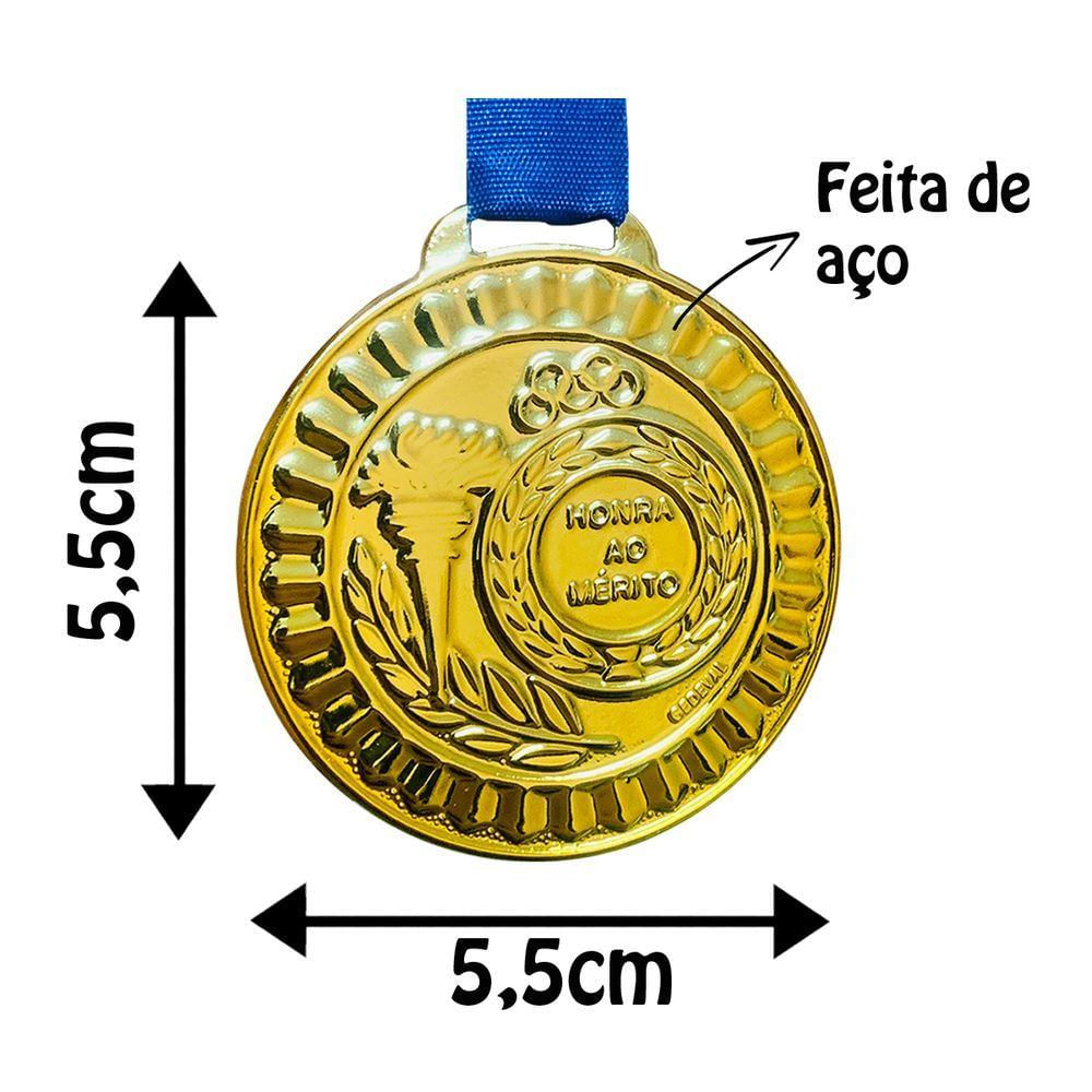 Lote 100 Medalhas De Honra Ao Mérito 5,5cm Grande Premiação ouro