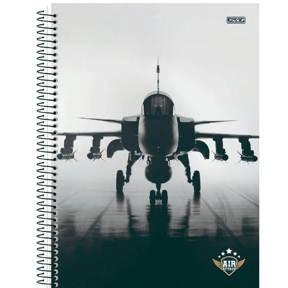 Caderno Espiral Capa Dura 1 Matéria - 80 Folhas - Air Attack - São Domingos