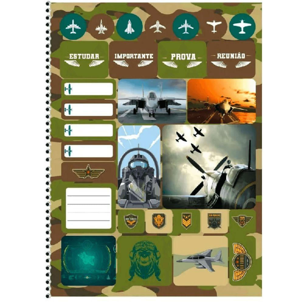 Caderno Espiral Capa Dura 1 Matéria - 80 Folhas - Air Attack - São Domingos