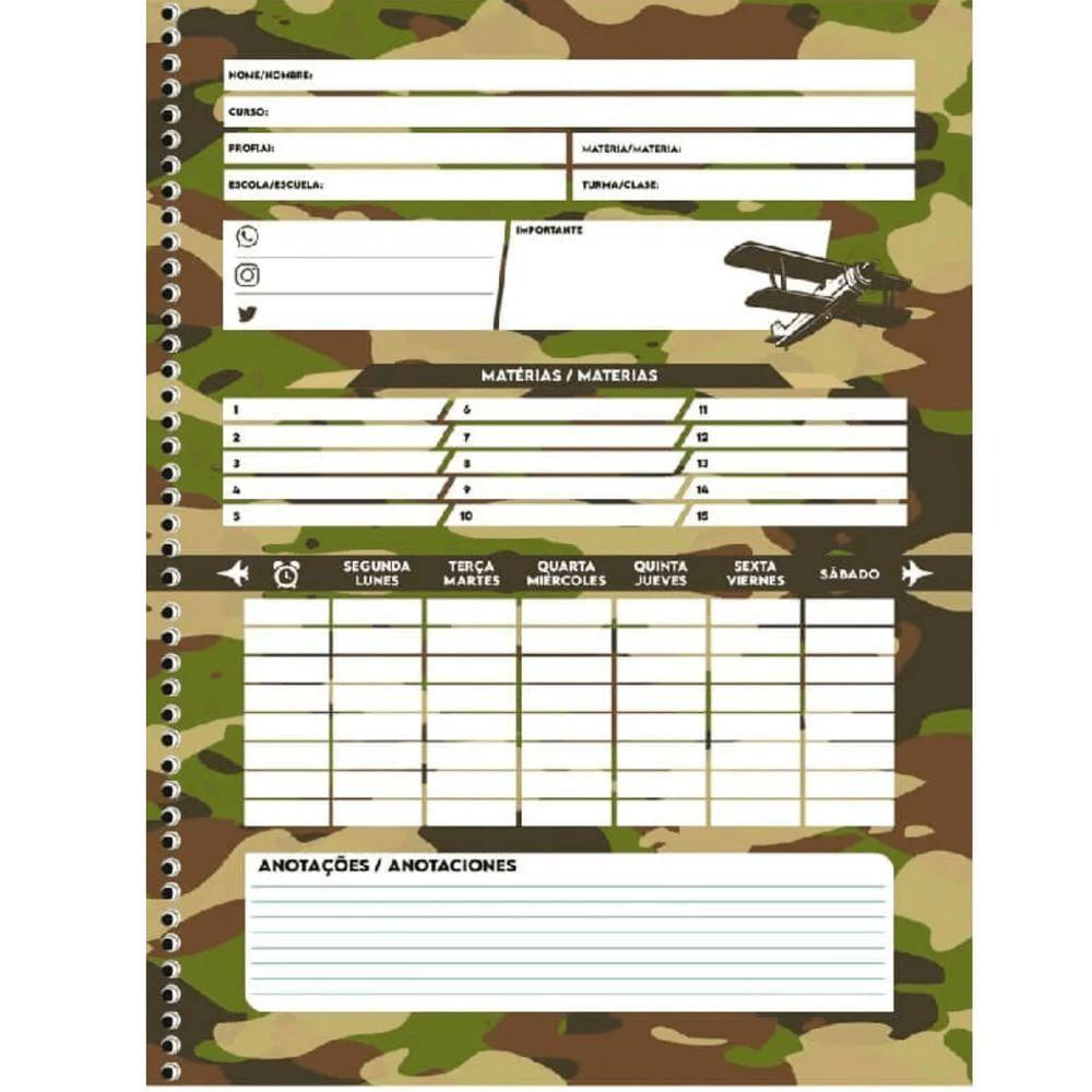 Caderno Espiral Capa Dura 1 Matéria - 80 Folhas - Air Attack - São Domingos