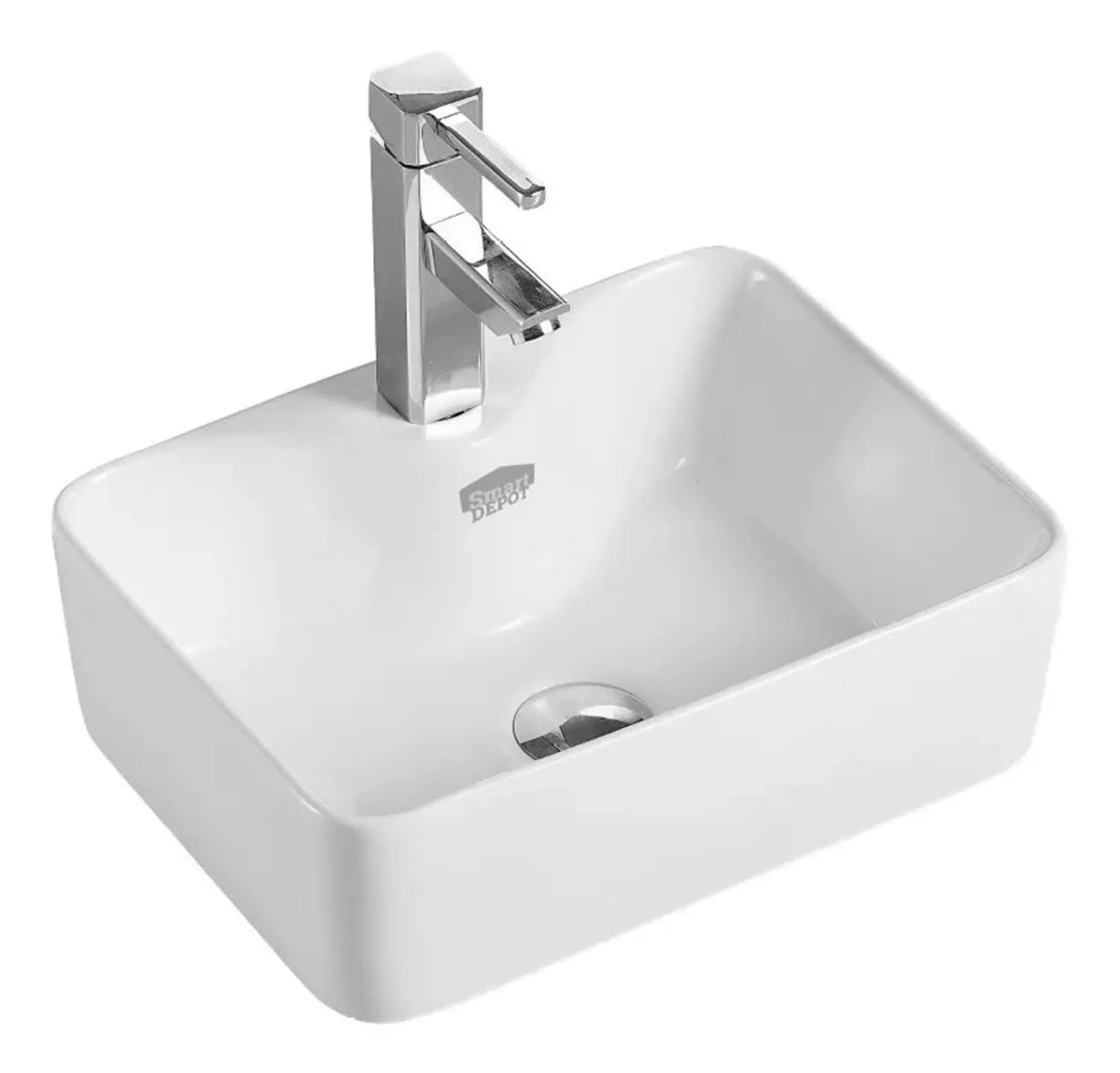 Cuba De Apoio Banheiro Pia Sobrepor Retangular Lavatorio Lavabo 40x30 Smart Depot Modelo Smart Louça De Ceramica