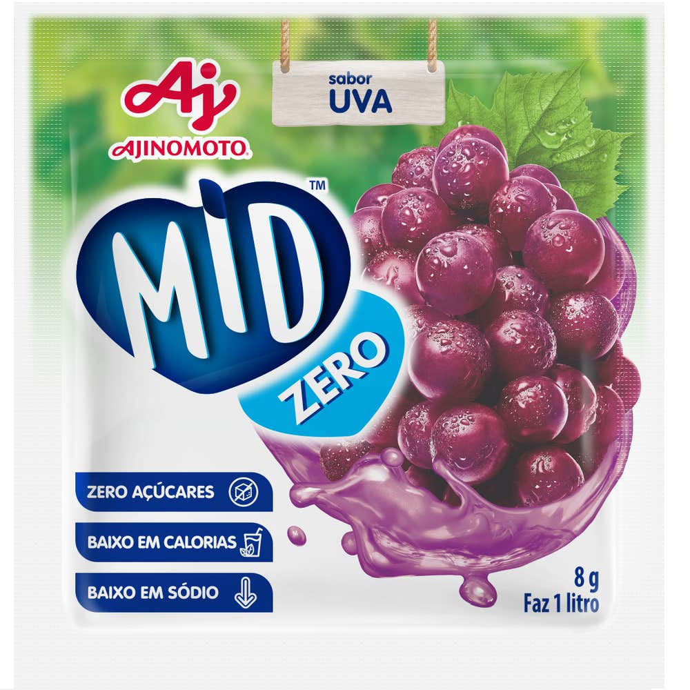 MID ZERO Suco em Pó Sabor Uva