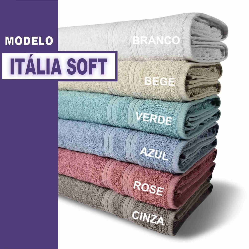 Kit 5 Toalhas de Banho 430g/m² Grande Grossa 80x150cm Itália Soft Sortido