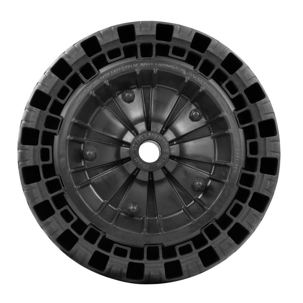 Pneu Maciço ø 320 X 75 Mm Tramontina Com Roda Plástica Universal Para Carrinho De Mão