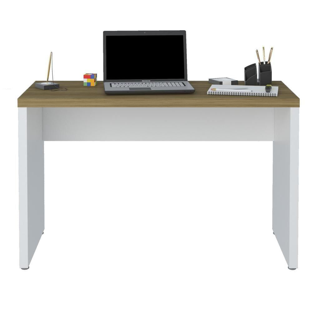 Mesa Escritorio Tampo Tamburato 120cm Olmo Branco Tok Arty Olmo Branco