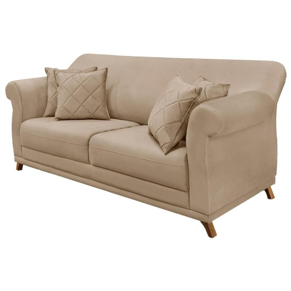 Sofa 2 Lugares Retro Polo 160cm Com Almofada Suede 1101 Ezz 1101