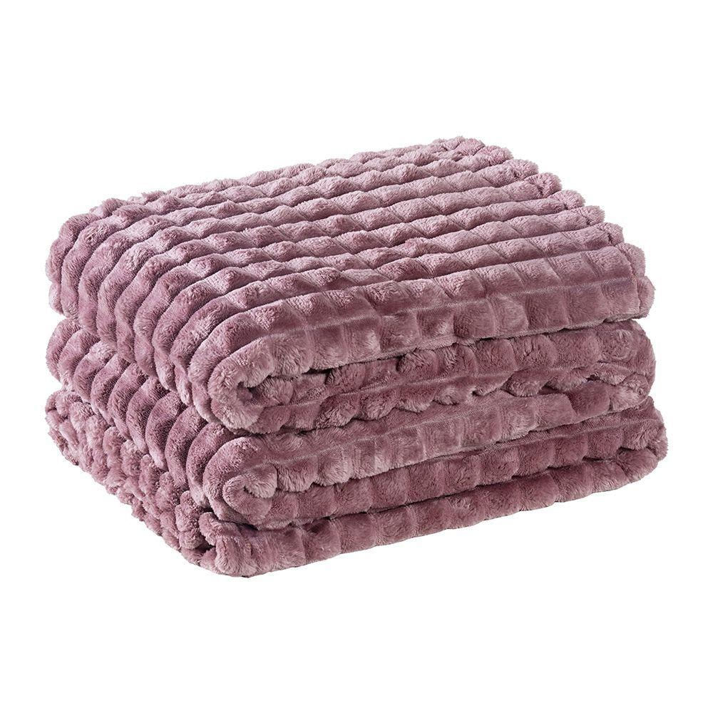 Cobertor Comfy Queen Manta Ultrasoft Alto Relevo Super Macia - Peony - Rosê