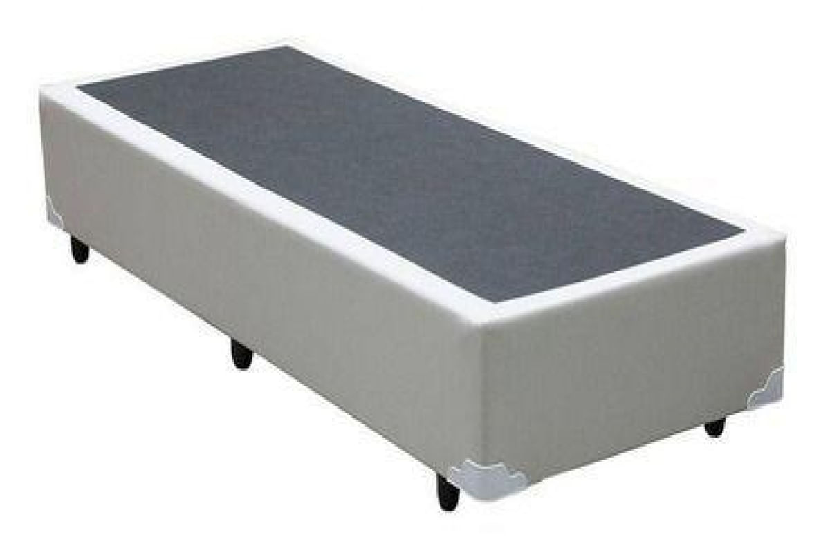 Cama Base Box Solteiro Sintético Branco 27x88x188