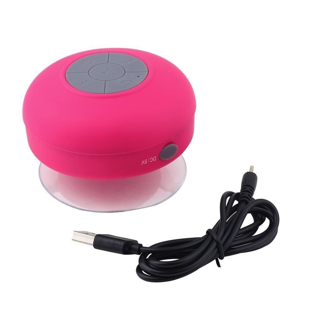 Mini Caixa De Som Portátil Bluetooth Para Banheiro Ventosa Rosa