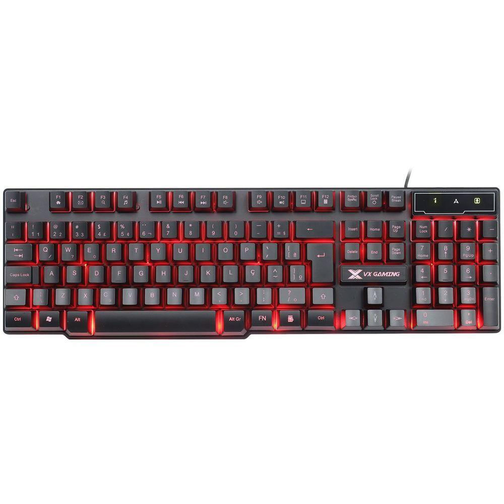 Teclado Gamer Hydra 107 Teclas + 12 Multimídia Com Led Vermelho Sensacao Tecla Mecanica - Gt702