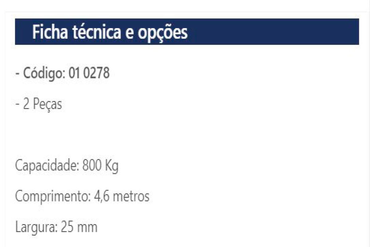 Jogo de Cinta Catraca para Amarração 2 peças 800kg