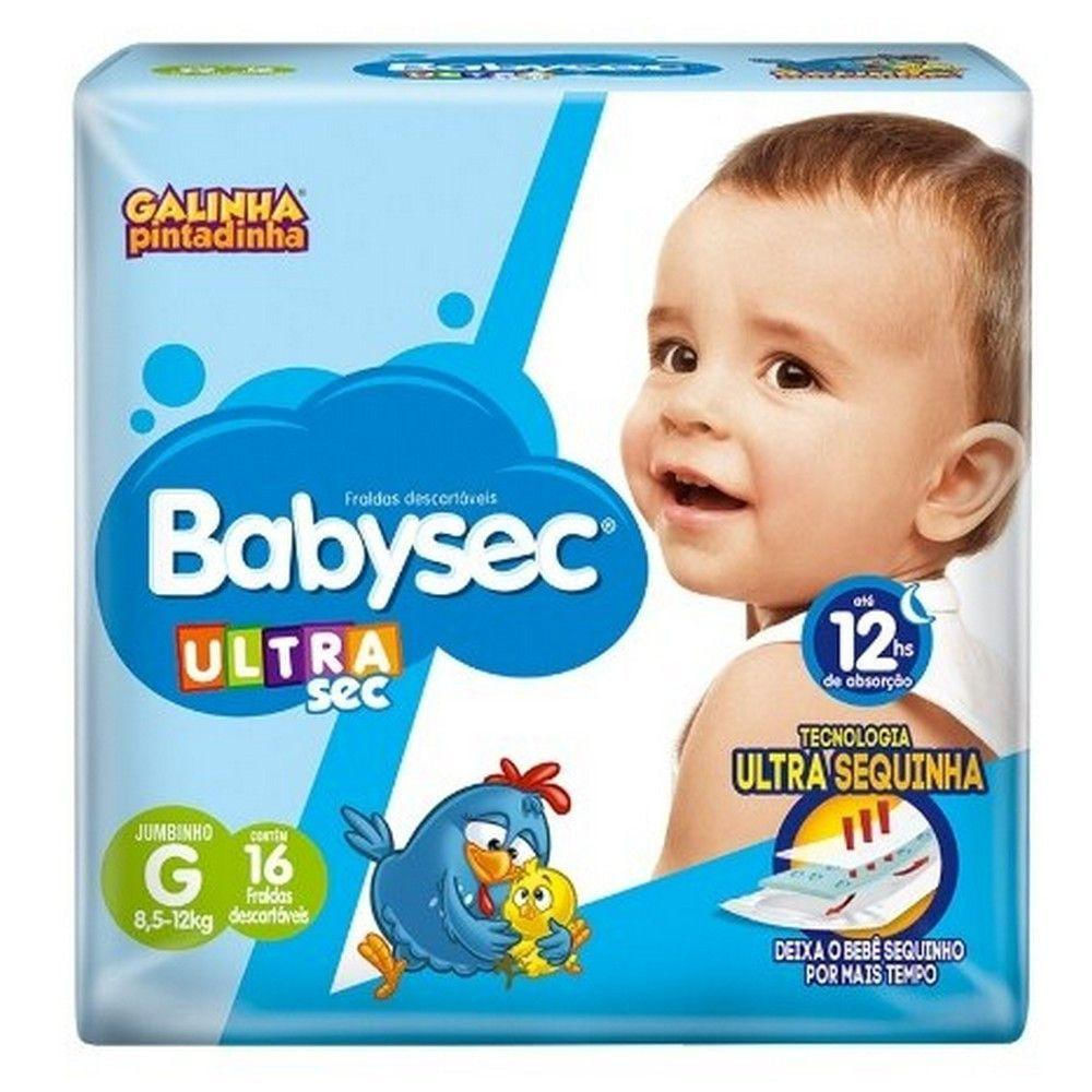 Fralda Babysec Ultra Jumbinho Tamanho G 8 Pacotes Com 12