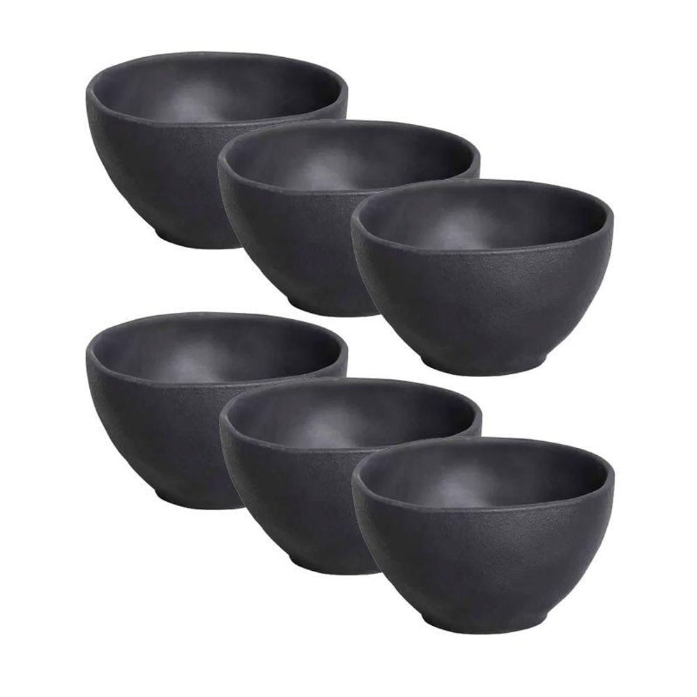 Jogo De 06 Bowl Orgânico Preto Matte 558 Ml Porto Brasil