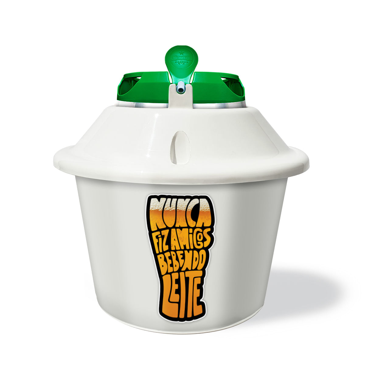 Cooler à Gelo Para Barril Heineken/Budwiser 5L - Nunca Fiz Amigos Bebendo Leite