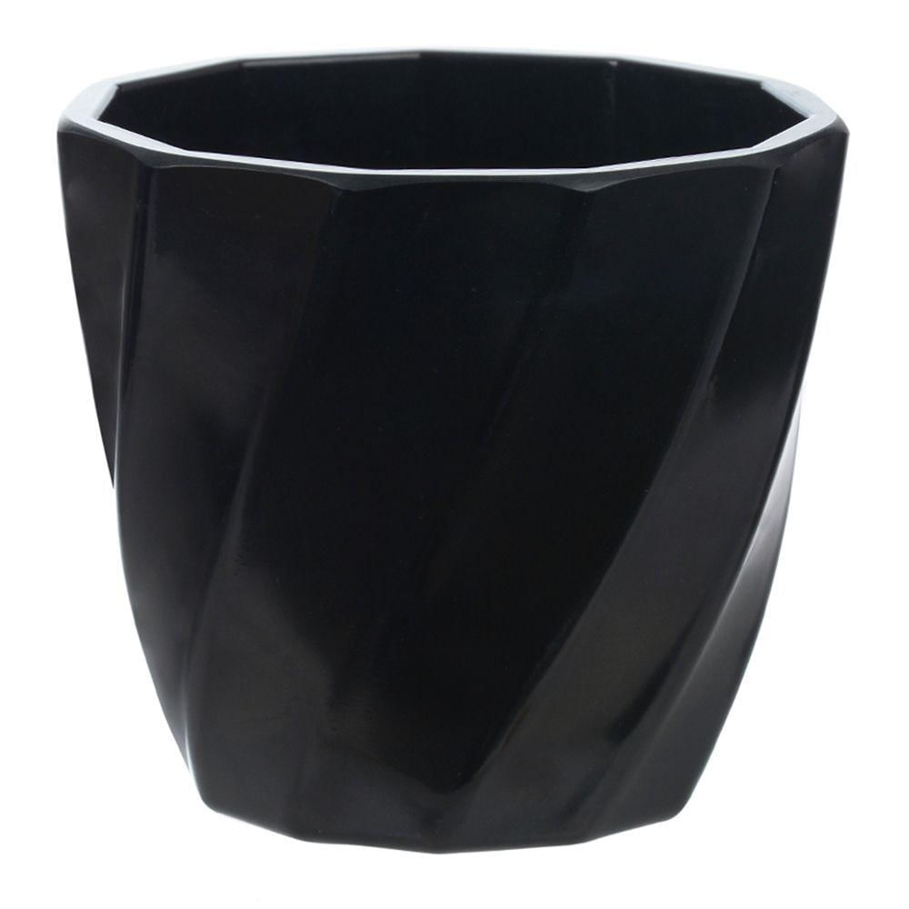 Vaso Torcido Decorativo Preto 8,5X9,5 Cm - Du0027Rossi