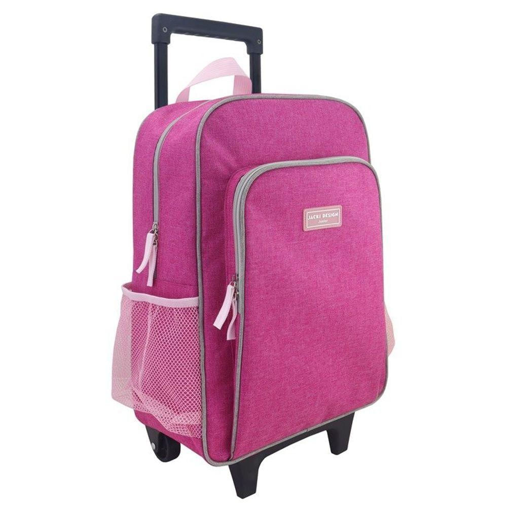 Conjunto Mochila Com Rodinhas Junior E Lancheira Térmica Pink