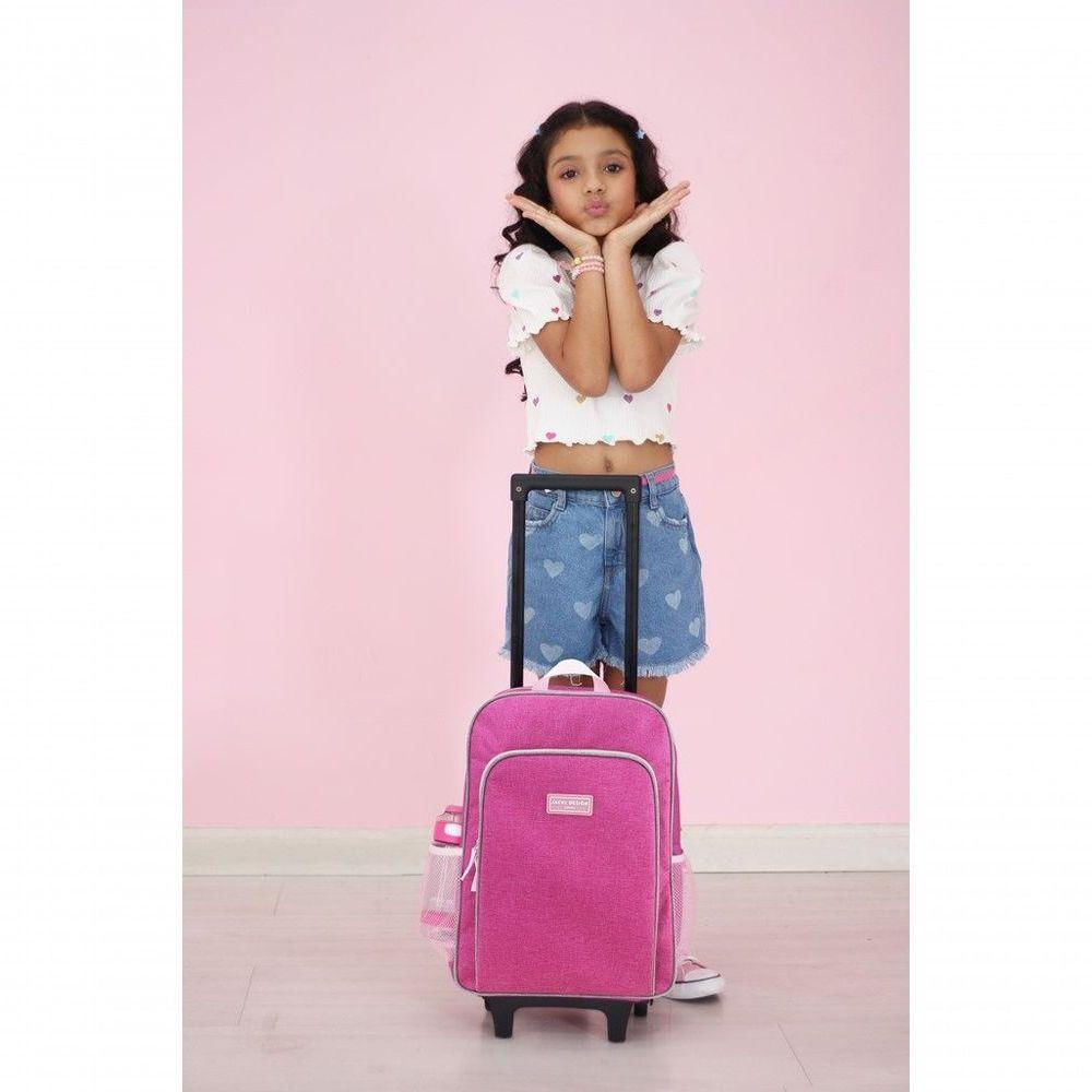 Conjunto Mochila Com Rodinhas Junior E Lancheira Térmica Pink