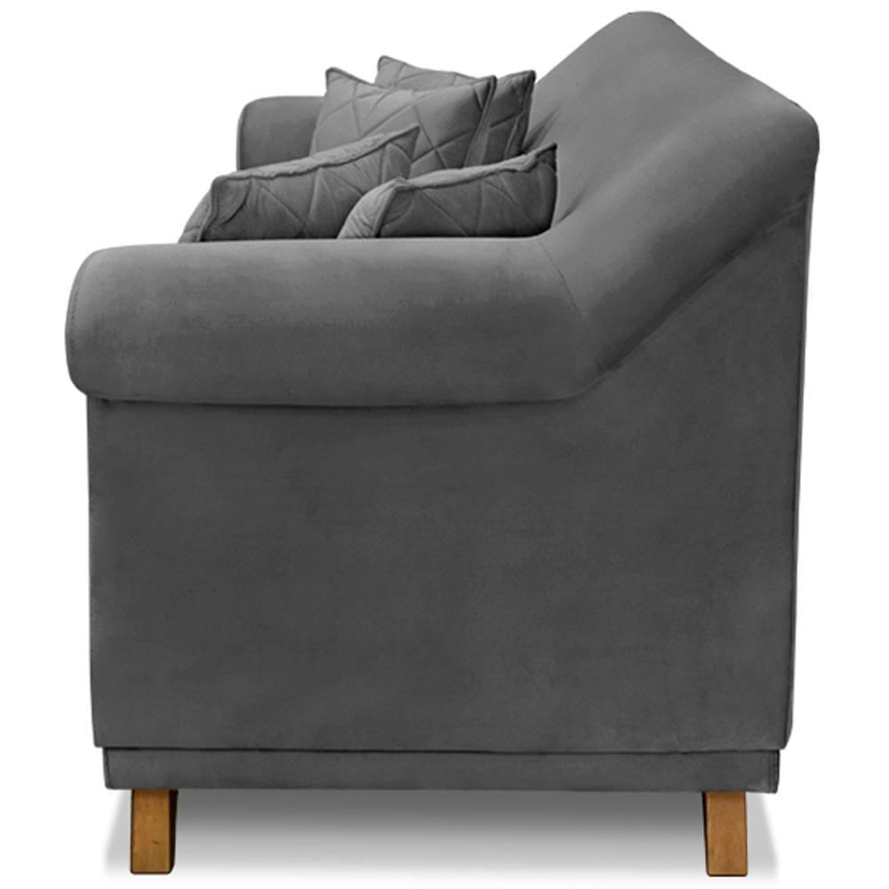 Sofa 3 Lugares Retro Polo 200cm Com Almofada Suede 1104 Ezz 1104