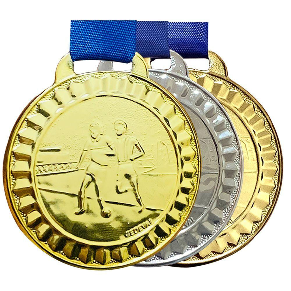 Kit 50 Medalhas De Futebol Futsal Beach Soccer 4,5cm Prêmio bronze