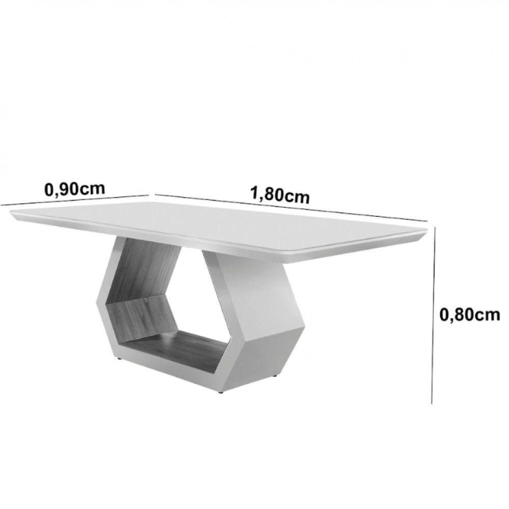 Mesa Para Sala De Jantar Ane Moderna Mobilia Cinamomo Com Off White/cinamomo Imbuia