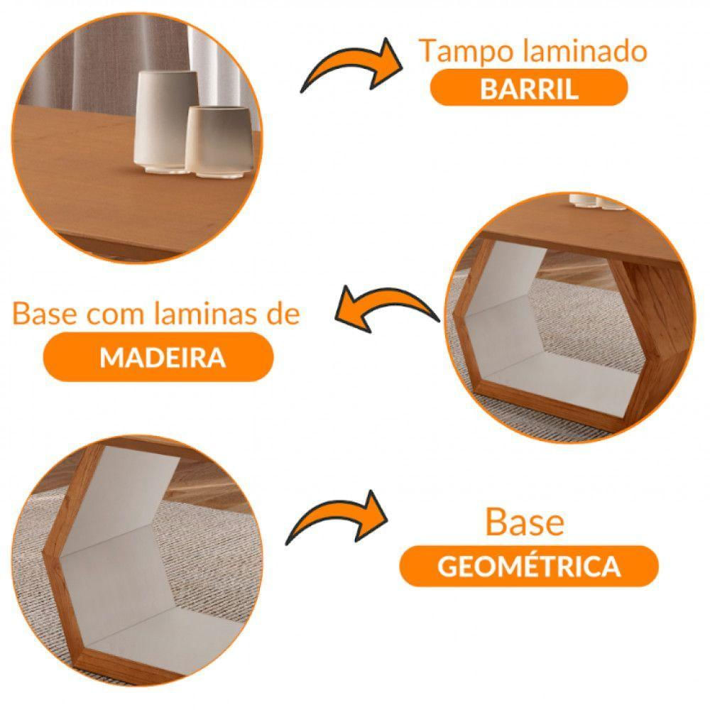 Mesa Para Sala De Jantar Ane Moderna Mobilia Cinamomo Com Off White/cinamomo Imbuia