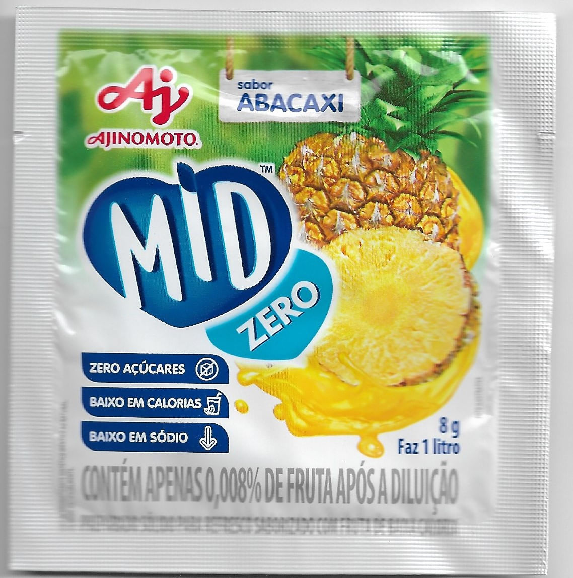 Ajinomoto MID ZERO Suco em Pó Sabor Abacaxi