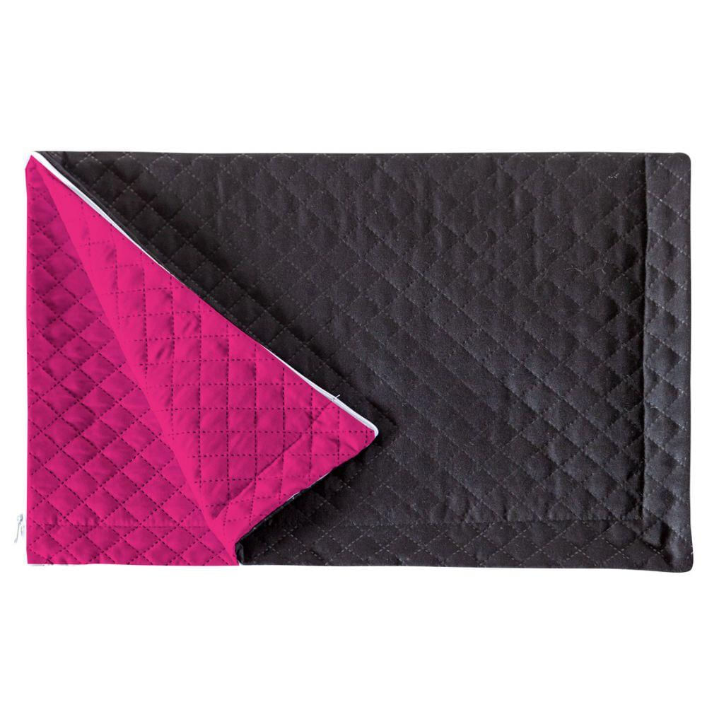 Porta Travesseiro Preto pink Avulso Dupla Face com Zíper