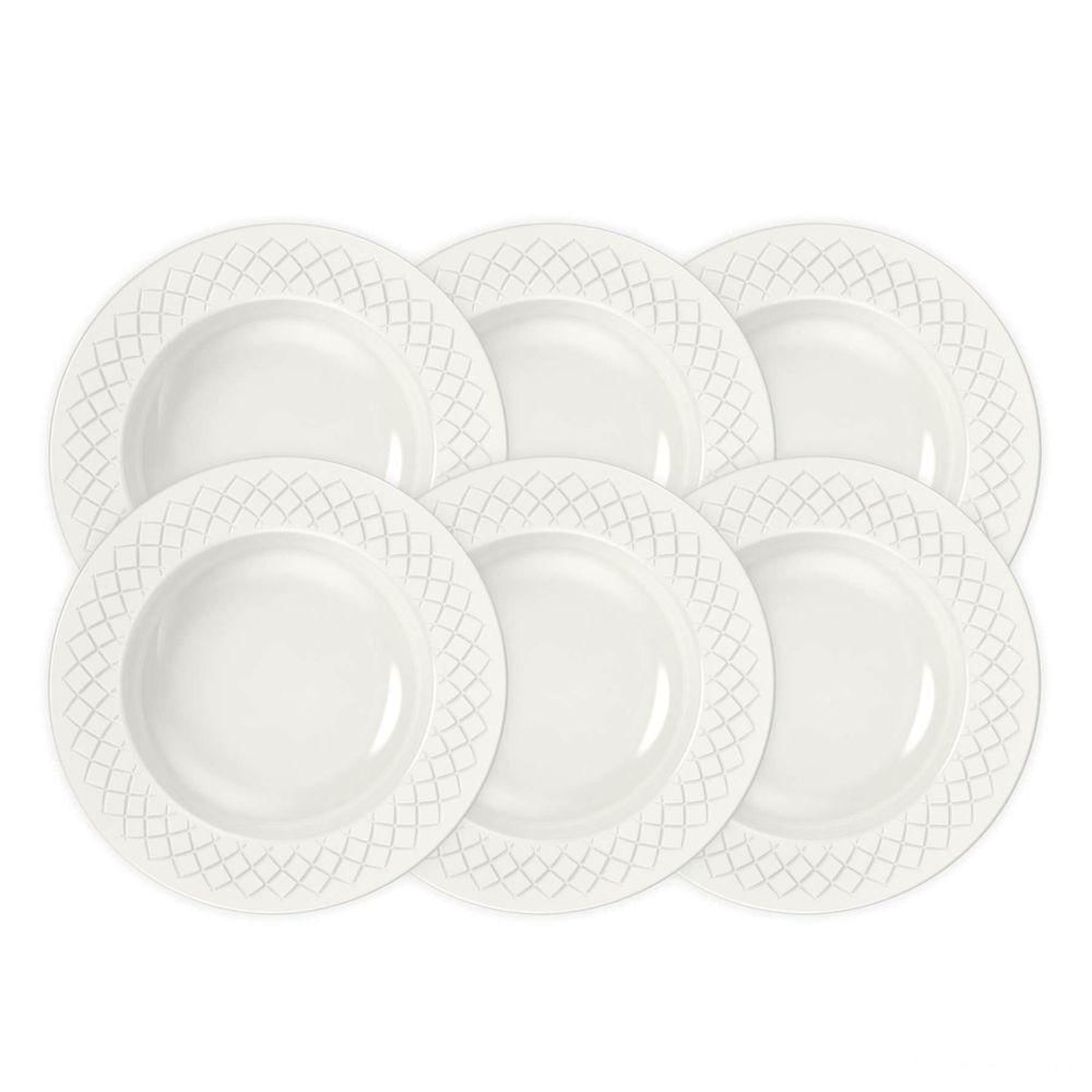 Kit Prato Fundo Tramontina Ingrid Em Porcelana Decorada 23 Cm 06 Peças Tramontina