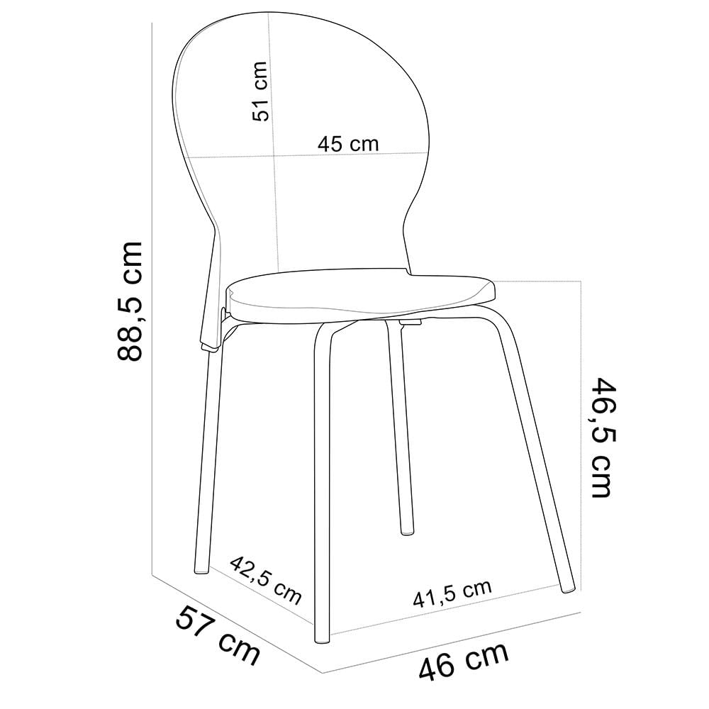 Cadeira Para Sala De Jantar Cozinha Mond F02 Base Aço Branco Vermelho - Lyam Decor