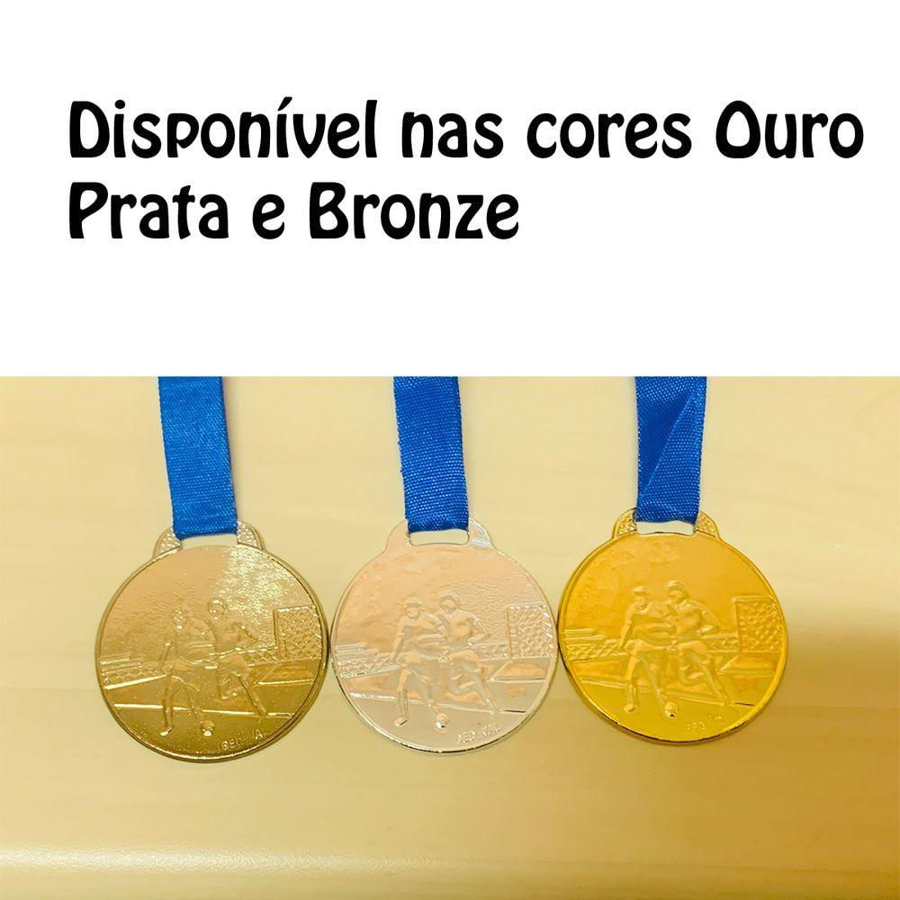 Medalha 3,5cm Futebol Futsal Escola Campeonato Premiação Aço prata