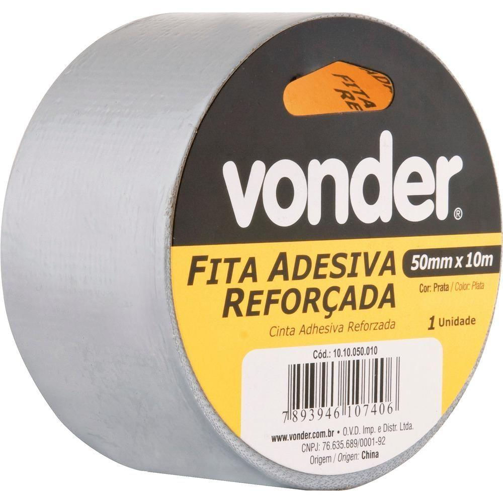 Fita Adesiva Reforçada Silver Tape 50Mmx10M Prata - Vonder