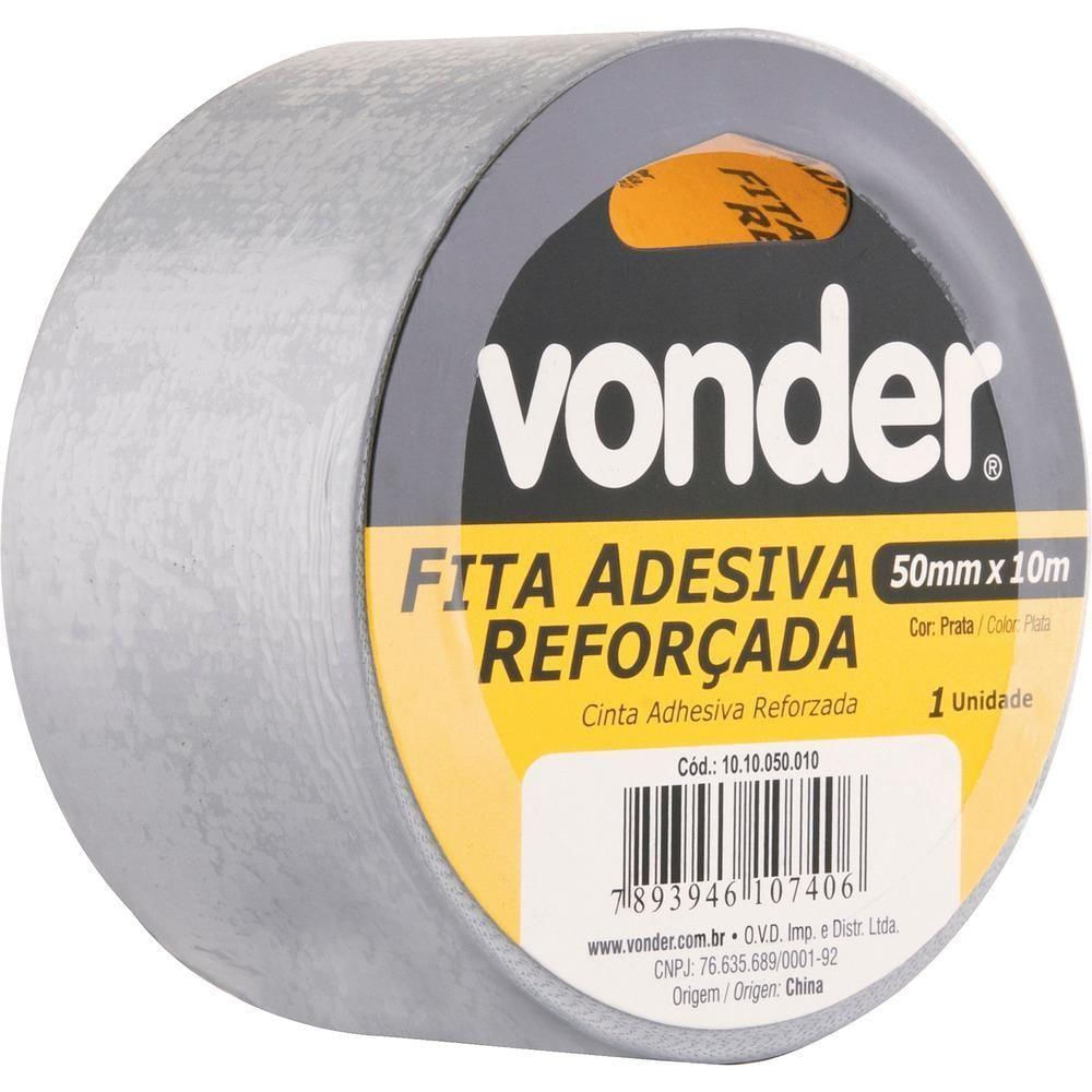 Fita Adesiva Reforçada Silver Tape 50Mmx10M Prata - Vonder